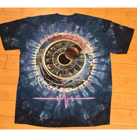 Pink Floyd Liquid Blue Tie Dye Shirt XL Eye Pulse 2005 Vintage Rock Tee - Picture 3 of 5